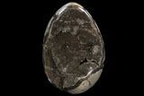 Bargain, Septarian Dragon Egg Geode - Black Crystals #95936-1